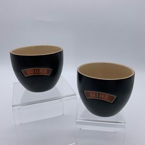 Set of 2 Baileys Irish Cream Yours & Mine Ceramic Mugs/Cups/Bowls